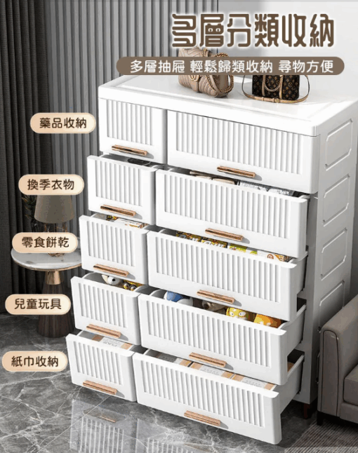 75面寬輕奢大容量五層收納櫃：圖片 2