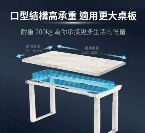 大型電動升降桌(纖維板)200*90 cm：圖片 6