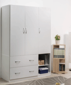 雅緻三門二抽衣櫥 衣櫃 收納櫃 置物櫃 凝雪白