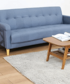 波波耐磨三人皮沙發-丹寧色