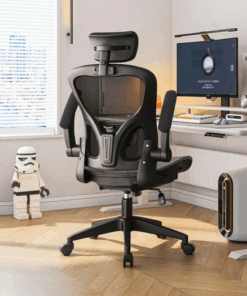 高背透氣網布可後躺升降電腦椅