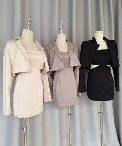 連身裙套裝(三色)