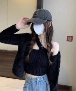 軟糯毛絨兩件式上衣